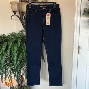 Brand New Levi's Classic Mid-Rise Skinny Sculpt Shaping Stretch Dark Wash Jeans
